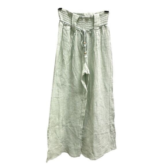 Ban Jara Anthropologie 100% Cotton Pull-On Gaucho Wide Leg Belted Pants Size M - Picture 1 of 10